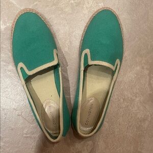 Covington Teal and Beige Espadrilles